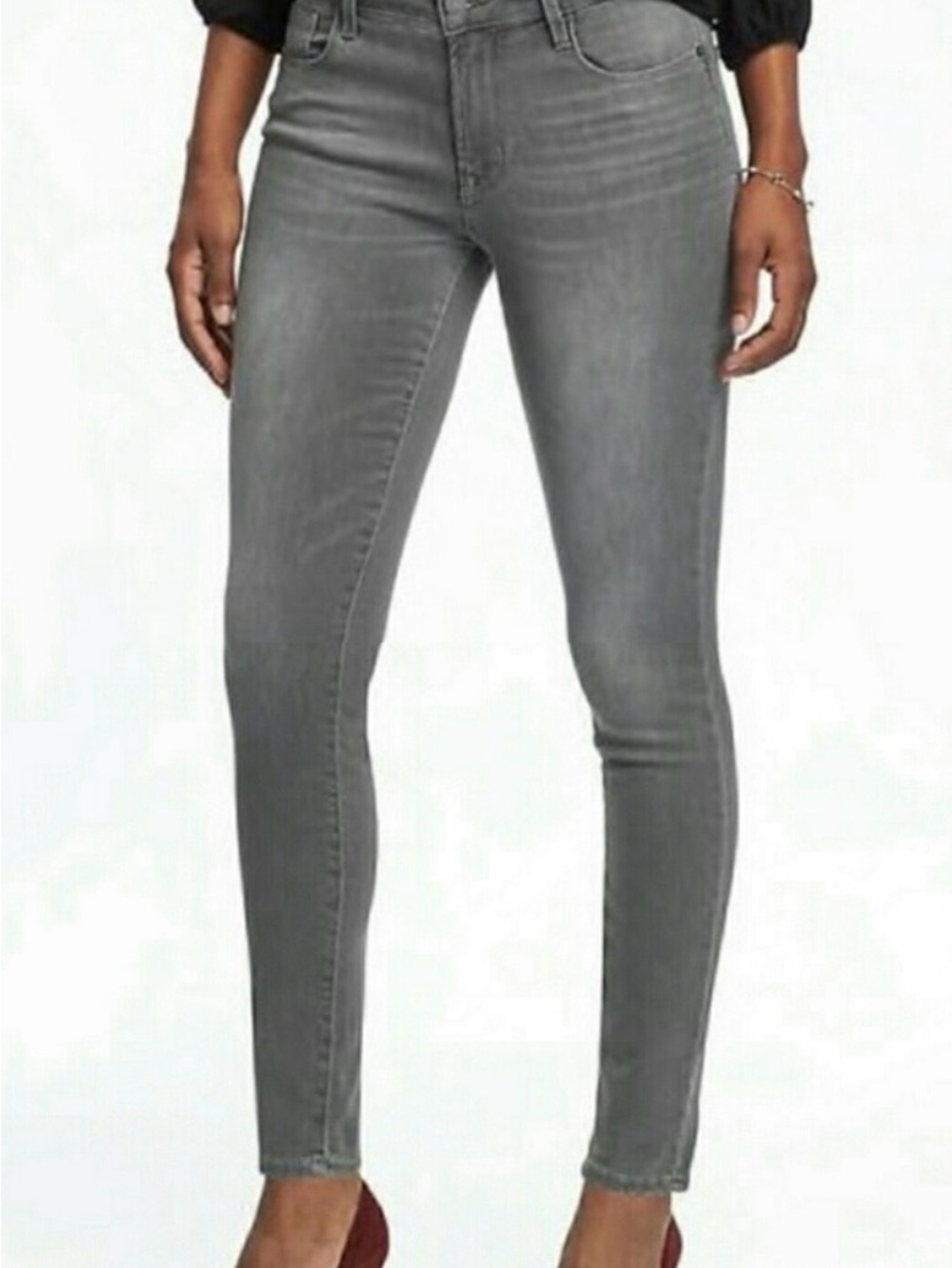 Old Navy Rockstar Gray Mid-Rise Skinny Jeans